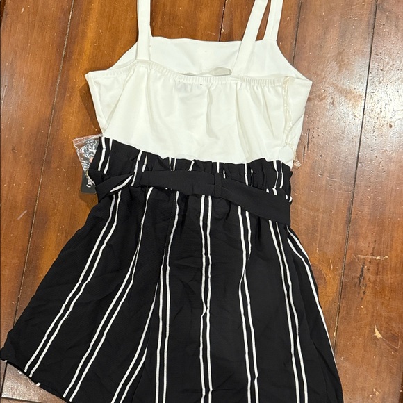 Justify Black and White Striped Women’s Romper - Picture 3 of 4